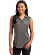 Marshall Thundering Herd College Vault Cutter & Buck Forge Eco Stretch Recycled Womens Sleeveless Polo Dark Black Heather Front