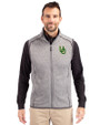 Oregon Ducks- Cutter & Buck Mainsail Sweater-Knit Mens Big & Tall Full Zip Vest Polished Heather Front