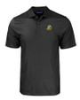 Oregon Ducks Cutter & Buck Pike Eco Tonal Geo Print Stretch Recycled Mens Polo Black Mannequin