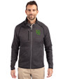 Oregon Ducks- Cutter & Buck Mainsail Sweater-Knit Mens Full Zip Jacket Charcoal Heather Front