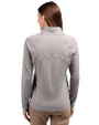 Oregon Ducks- Cutter & Buck Adapt Eco Knit Stretch Recycled Womens Half Zip Pullover Polished Medium Gray Back