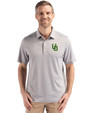 Oregon Ducks- Cutter & Buck Forge Epic Confidence Fine Line Stripe Stretch Recycled Mens Polo Polished/White Front