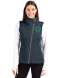 Seattle Sounders FC Cutter & Buck Mainsail Sweater Knit Womens Asymmetrical Vest Liberty Navy Heather Front