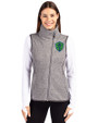 Seattle Sounders FC Cutter & Buck Mainsail Sweater Knit Womens Asymmetrical Vest Polished Heather Front