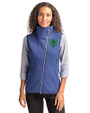 Seattle Sounders FC Cutter & Buck Mainsail Sweater Knit Womens Asymmetrical Vest Tour Blue Heather Front