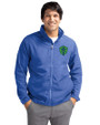 Seattle Sounders FC Cutter & Buck Charter Eco Knit Recycled Big & Tall Full-Zip Jacket Tour Blue Front