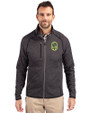 Nashville SC Cutter & Buck Mainsail Sweater-Knit Mens Big and Tall Full Zip Jacket Charcoal Heather Front
