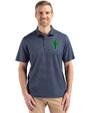 Seattle Sounders FC Cutter & Buck Pike Eco Shadow Check Print Recycled Mens Big & Tall Polo Navy Blue Front