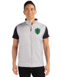Seattle Sounders FC Cutter & Buck Stealth Hybrid Quilted Mens Windbreaker Vest Polished Medium Gray Front