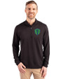 Seattle Sounders FC Cutter & Buck Virtue Eco Pique Recycled Quarter Zip Mens Pullover Black Front