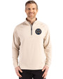 Philadelphia Union Cutter & Buck Adapt Eco Knit Stretch Recycled Mens Quarter Zip Pullover Wheat Front