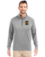 LAFC Cutter & Buck Adapt Eco Knit Stretch Recycled Mens Quarter Zip Pullover Polished Medium Gray Front
