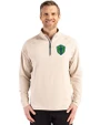 Seattle Sounders FC Cutter & Buck Adapt Eco Knit Stretch Recycled Mens Quarter Zip Pullover Wheat Front