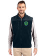 Seattle Sounders FC Cutter & Buck Cascade Epic Comfort Recycled Sherpa Fleece Mens Big & Tall Full Zip Vest Navy Blue Front