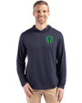 Seattle Sounders FC Cutter & Buck Coastline Epic Comfort Recycled Mens Hooded Shirt Navy Blue Front