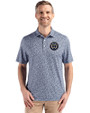 Philadelphia Union Cutter & Buck Pike Eco Flora Print Recycled Mens Polo Navy Blue Front