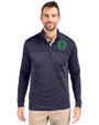 Seattle Sounders FC Cutter & Buck Traverse Stretch Eco Stripe Quarter Zip Mens Big and Tall Pullover Liberty Navy Front