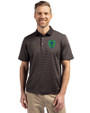 Seattle Sounders FC Cutter & Buck Virtue Eco Pique Micro Stripe Recycled Mens Polo Black/Elemental Grey Front