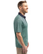 Seattle Sounders FC Cutter & Buck Virtue Eco Pique Micro Stripe Recycled Mens Polo Fresh Mint/Navy Blue Side