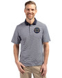 Philadelphia Union Cutter & Buck Virtue Eco Pique Micro Stripe Recycled Mens Polo Navy Blue/White Front