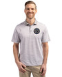 Philadelphia Union Cutter & Buck Virtue Eco Pique Micro Stripe Recycled Mens Polo Polished/White Front
