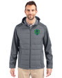 Seattle Sounders FC Cutter & Buck Evoke Hybrid Eco Softshell Recycled Full Zip Mens Big & Tall Hooded Jacket Elemental Grey Front