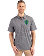 Seattle Sounders FC Cutter & Buck Forge Eco Heather Stripe Stretch Recycled Mens Polo Black Heather Front