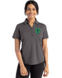 Seattle Sounders FC Cutter & Buck Forge Eco Stretch Recycled Womens Short Sleeve Polo Dark Black Heather Front