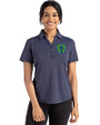 Seattle Sounders FC Cutter & Buck Forge Eco Stretch Recycled Womens Short Sleeve Polo Dark Navy Blue Heather Front