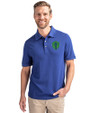 Seattle Sounders FC Cutter & Buck Advantage Eco Tri-Blend Pique Mens Big and Tall Polo Tour Blue Front