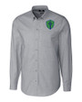 Seattle Sounders FC Cutter & Buck Stretch Oxford Mens Long Sleeve Dress Shirt Charcoal Mannequin