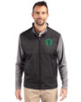 Seattle Sounders FC Cutter & Buck Stealth Hybrid Quilted Mens Full Zip Windbreaker Jacket Black Front