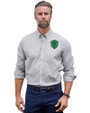 Seattle Sounders FC Cutter & Buck Stretch Oxford Stripe Mens Long Sleeve Dress Shirt Charcoal Front
