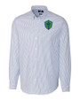 Seattle Sounders FC Cutter & Buck Stretch Oxford Stripe Mens Long Sleeve Dress Shirt French Blue Mannequin