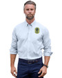 Nashville SC Cutter & Buck Stretch Oxford Stripe Mens Long Sleeve Dress Shirt Light Blue Front