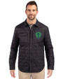 Seattle Sounders FC Cutter & Buck Rainier PrimaLoft® Mens Eco Insulated Quilted Shirt Jacket Black Front