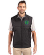 Seattle Sounders FC Cutter & Buck Stealth Hybrid Quilted Mens Big and Tall Windbreaker Vest Black Front