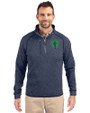Seattle Sounders FC Cutter & Buck Mainsail Sweater-Knit Mens Half Zip Pullover Jacket Liberty Navy Heather Front