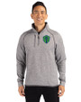 Seattle Sounders FC Cutter & Buck Mainsail Sweater-Knit Mens Half Zip Pullover Jacket Polished Heather Front