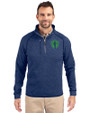 Seattle Sounders FC Cutter & Buck Mainsail Sweater-Knit Mens Half Zip Pullover Jacket Tour Blue Heather Front