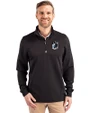 Minnesota United FC Cutter & Buck Traverse Stretch Eco Quarter Zip Mens Big and Tall Pullover Black Front