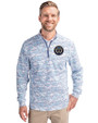 Philadelphia Union Cutter & Buck Traverse Stretch Eco Camo Print Quarter Zip Mens Pullover Indigo Front