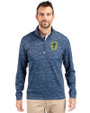 Nashville SC Cutter & Buck Traverse Stretch Eco Camo Print Quarter Zip Mens Pullover Navy Blue Front