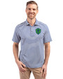 Seattle Sounders FC Cutter & Buck Virtue Eco Pique Stripe Recycled Mens Polo Tour Blue Front