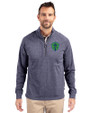 Seattle Sounders FC Cutter & Buck Adapt Eco Knit Heather Mens Quarter Zip Pullover Navy Blue Heather Front