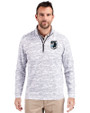 Minnesota United FC Cutter & Buck Traverse Stretch Eco Camo Print Quarter Zip Mens Big and Tall Pullover Charcoal Front