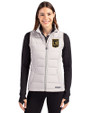 LAFC Cutter & Buck Evoke Hybrid Softshell Recycled Womens Full Zip Vest CONCRETE Front
