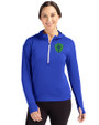 Seattle Sounders FC Cutter & Buck Daybreak Eco Recycled Womens Half Zip Hoodie Tour Blue Front