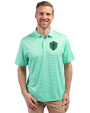 Seattle Sounders FC Cutter & Buck Forge Eco Double Stripe Stretch Recycled Mens Polo Fresh Mint/White Front