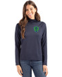 Seattle Sounders FC Cutter & Buck Coastline Epic Comfort Recycled Womens Funnel Neck Navy Blue Front